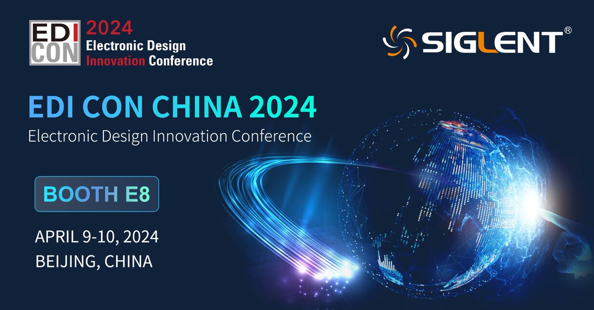 SIGLENT will attend #EDICONCHINA 2024. This exhibition focuses on electronic design innovation and will be held in Beijing, China from April 9th to 11th. Come and visit us at Booth E8 about RF, microwave, EMC/EMI, and more. #emc #emi #RF #microwave