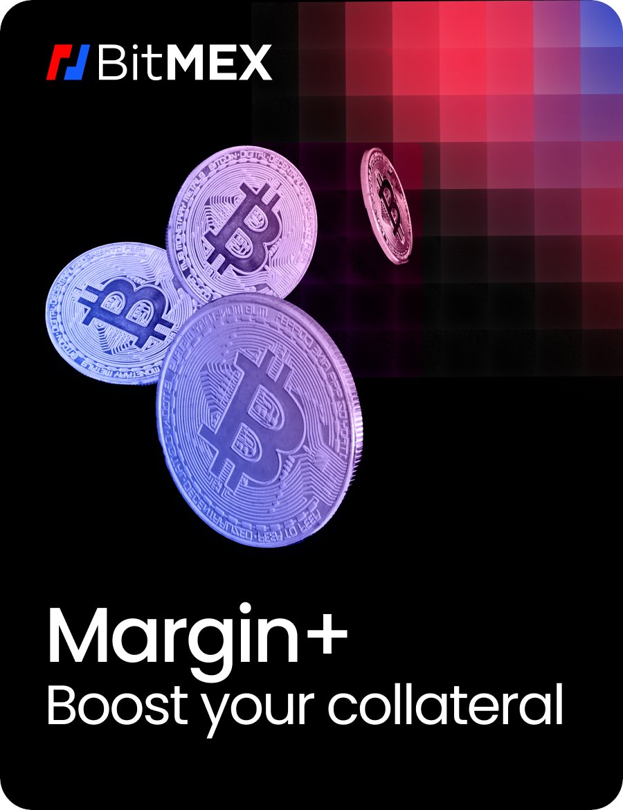 More bang for your buck! With Margin+, top up your collateral with up to  0.3 $BTC or 10,000 $USDT from us. So you can trade more, place more/larger  orders and take more/larger