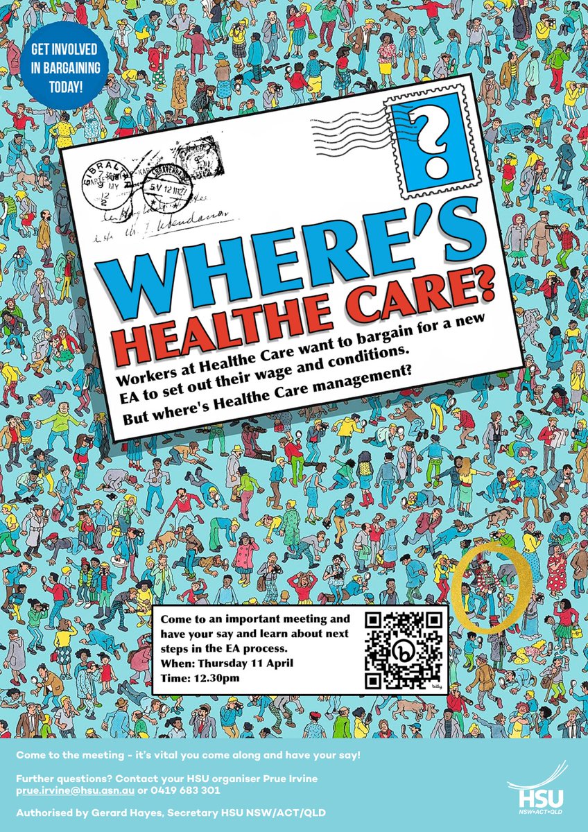 HSU members at Healthe Care want to negotiate a new enterprise agreement to set out wages and conditions - in fact, they're waiting at the bargaining table! But Healthe Care's missing in action. Why are they hiding? Work at Healthe Care? Sign the petition: bit.ly/43HefiA