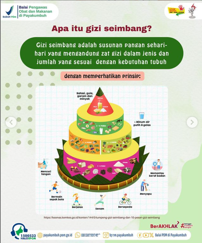 bpompayakumbuh's tweet photo. Halo #DunsanakBPOM udah mau mulai memasuki bulan puasa nih, saat sahur dan berbuka jangan lupa perhatikan gizi seimbang yaa, jangan asal kenyang sebentar eeh, jam 7 pagi perut udah lapar lagi nanti pas puasa 🤭 yuk simak infografis berikut 💟 #BalaiPOMdiPayakumbuh https://t.co/7WotRRZuPv