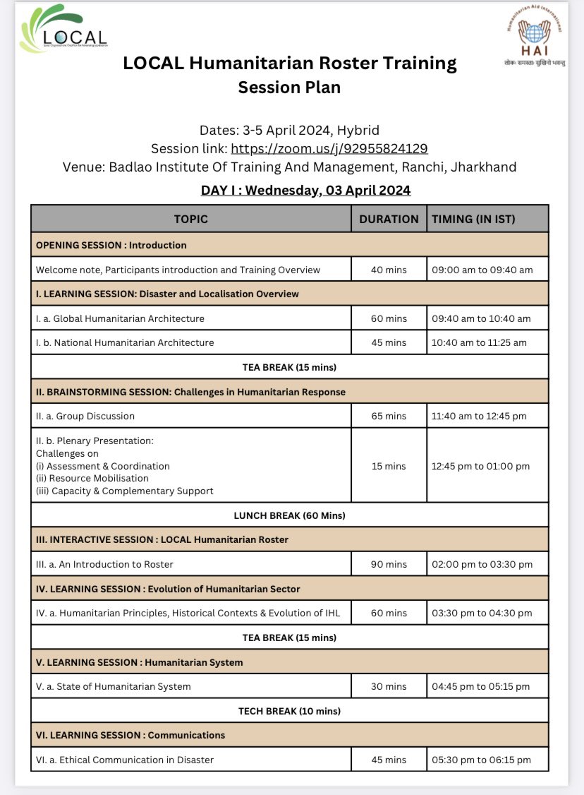 The @LOCAL_India_23 roster training is all set to begin. Join us for an interactive day through our upcoming sessions!!! ln.run/9o8_6 #surgesupport #rostertraining #HumanitarianAid #disastersupport