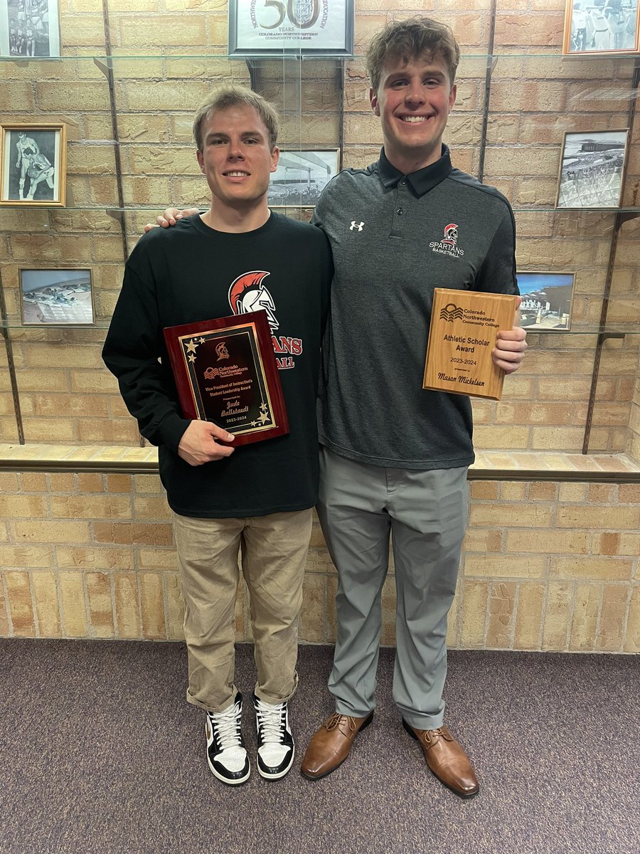CNCC had its 42nd Annual Honors Ceremony tonight and two of our guys were honored! Mason Mickelsen won the award for Scholar Athlete of the year and Jude Ballstaedt won the Vice President’s Student Leadership Award!
