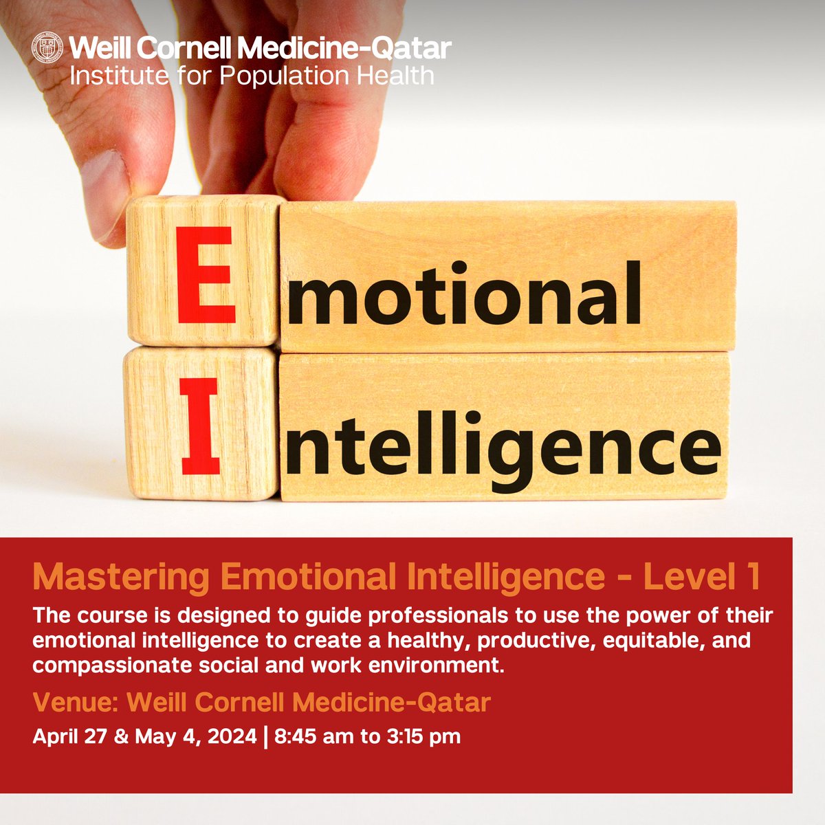 Emotions matter! Noticing #emotions at work or at school can build #trust. It is an integral part to the development of social relationships. 
To learn more about how to build your social relationships, please join our training: 
ow.ly/ZTaj50R6kIL

#IPHQatar @WCMQatar
