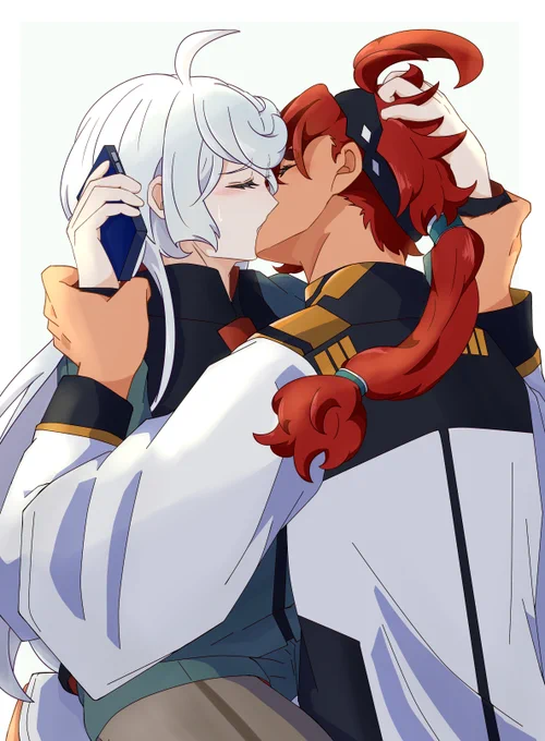 「ちょっ、スレッ……、んっ!」膝の上に乗せちゃえばキスだって簡単にできる。こうすれば動けなくなるミオリネさんは、だけど私をちゃんと受け容れてくれる。だから好きなんですって言ったら、怒られちゃうかな。嫁を膝に乗せることが好きな婿、その本当の理由について。#水星の魔女 #スレミオ 