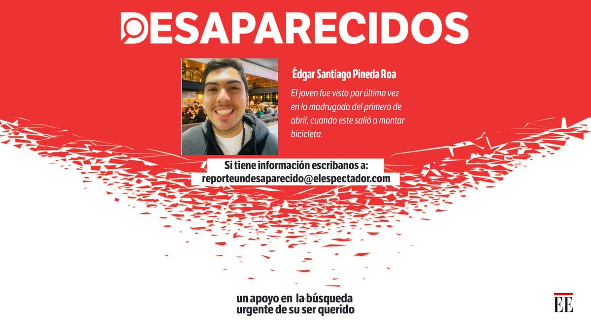 elespectador's tweet photo. Desapareció sin dejar rastro, generando preocupación entre sus familiares y amigos.
👉 https://t.co/WTH08NMtbh https://t.co/orXu6Gzsdt
