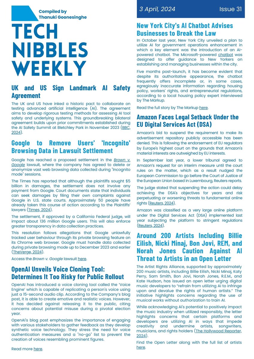 thanuki_g's tweet image. 🚨Breaking Tech News!

Issue #31 of my newsletter ‘Tech Nibbles Weekly’ has landed!

Discover curated top tech updates for the week.

Let&apos;s stay ahead together! 🏃‍♀️

#technews #techcommunity #technibblesweekly #stayinformed 

Access PDF with links here: linkedin.com/posts/thanuki-…