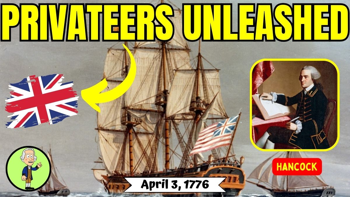 April 3, 1776: The Continental Congress authorized private commercial ships, called privateers, to attack any British ship due to a lack of funds to build a navy. John Hancock, President of the Congress, signed the bill.#RevWar