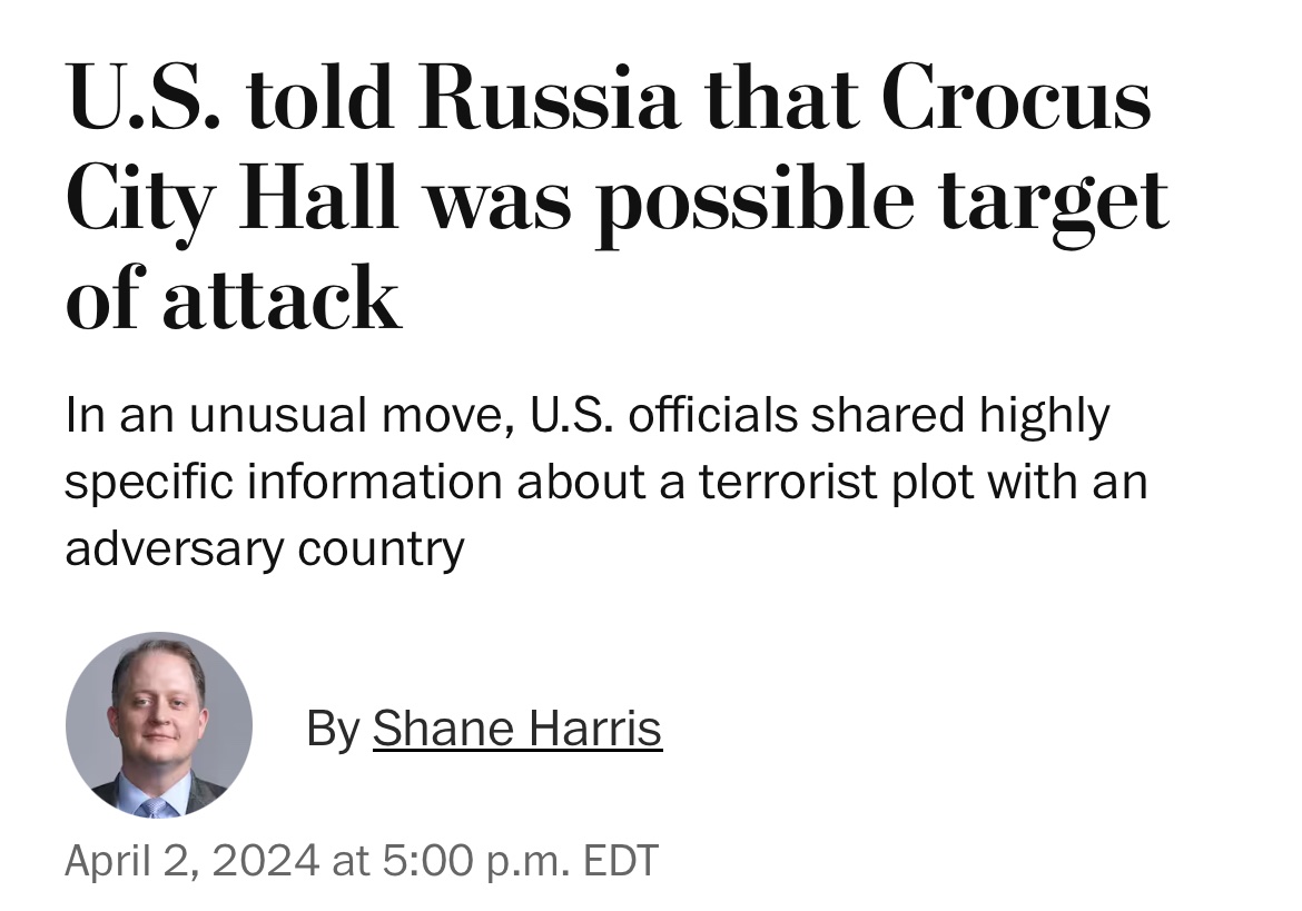 Contrary to the usual Russian lies that the US intelligence on the ISIS terror attack shared with the Russians was “very vague”, Washington seems to have told Moscow even the place where the ISIS would strike. And yet the Kremlin apparently allowed the terror attack to proceed.