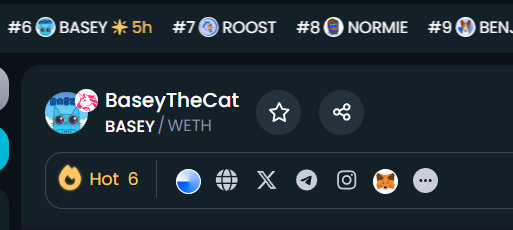 $Basey are #6 trending on Dextools! Hit that thumbs up button and favorite BaseyTheCat!

dextools.io/app/en/base/pa…