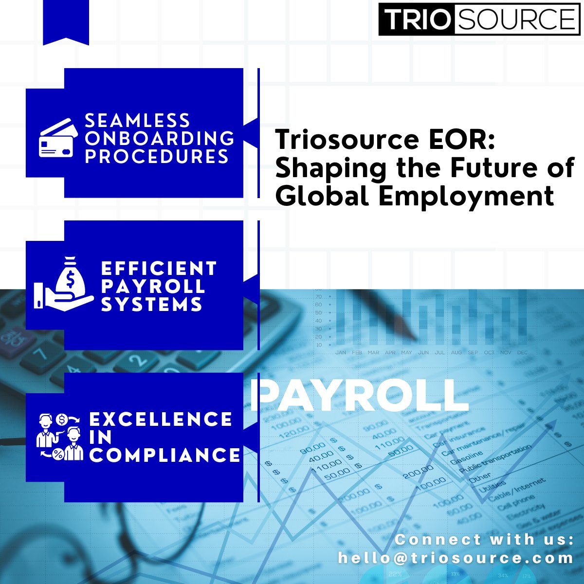 Shape the future of global employment with Triosource EOR services. Let's shape together! 

Connect with us: hello@triosource.com
visit us: lnkd.in/gh5ET5Y5 

#workforcetransformation #payroll #customsolutions #globalgrowth #triosource #eor #employeeofrecord #outscourcing