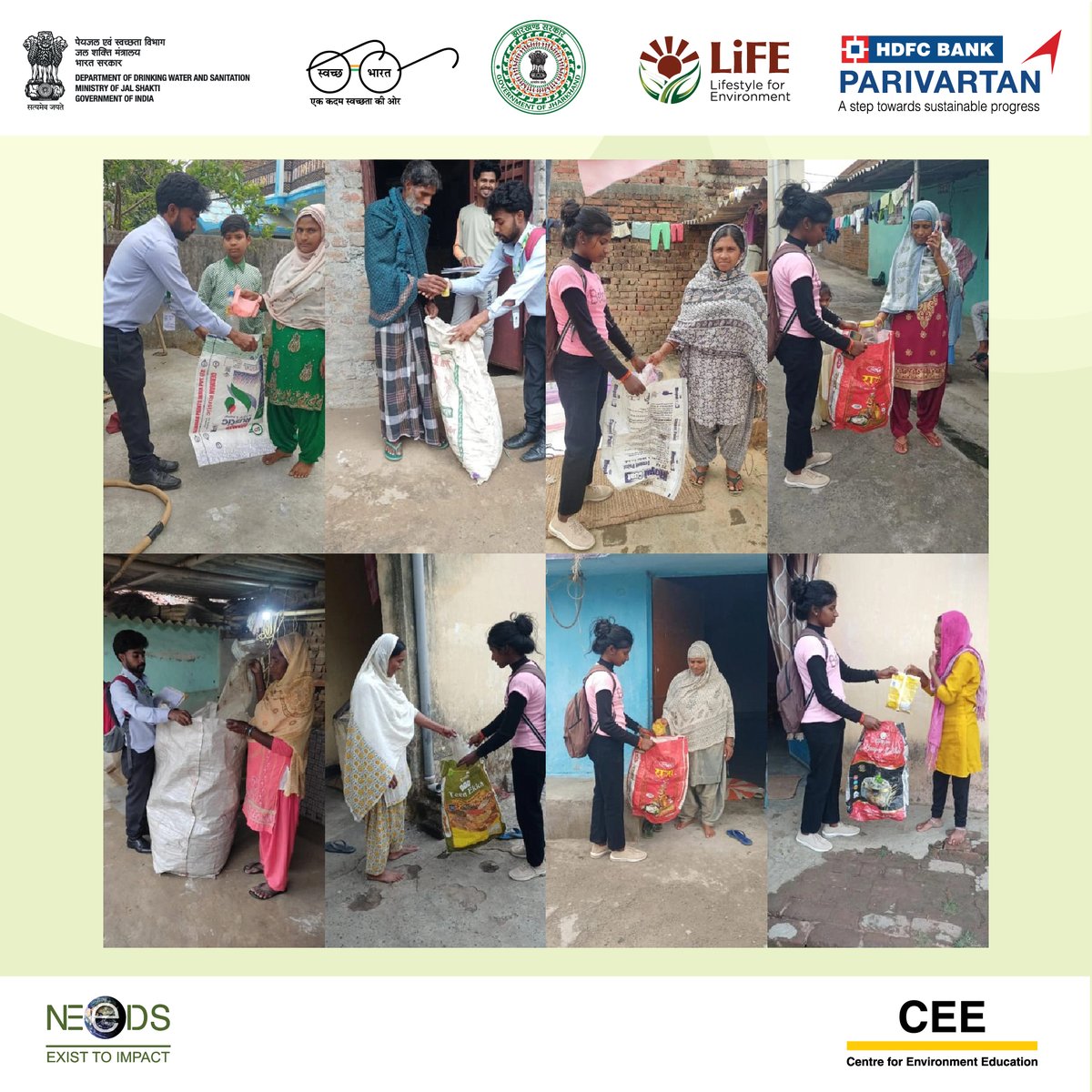 Under HDFC Bank, CEE & NEEDS project ‘Rural & Urban Landscape Free of Dry & Plastic Waste’ in Ranchi, a campaign 'Mera Plastic Meri Zimmedari' was organised to create awareness on dry & plastic waste collection & segregation processes at households to make their village clean.