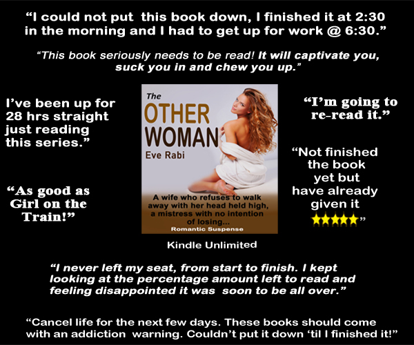 EveRabi1's tweet image. A scorned wife with nothing to lose, a scheming mistress skilled in the art of seduction, gloves are off; you have ringside seats to this rumble! #Suspense #TheOtherWoman #LoveTriangles #RomanceWithRevenge #Books #Kindle #Unlimited #StoriesAboutInfidelity a.co/d/dw0PLD7