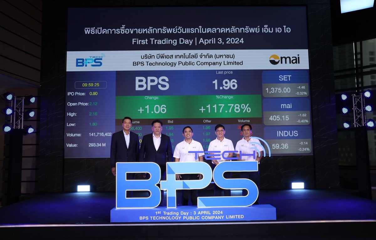 A warm welcome to #BPS which listed on #mai on this big day. #IPO #firsttradingday #openingbell