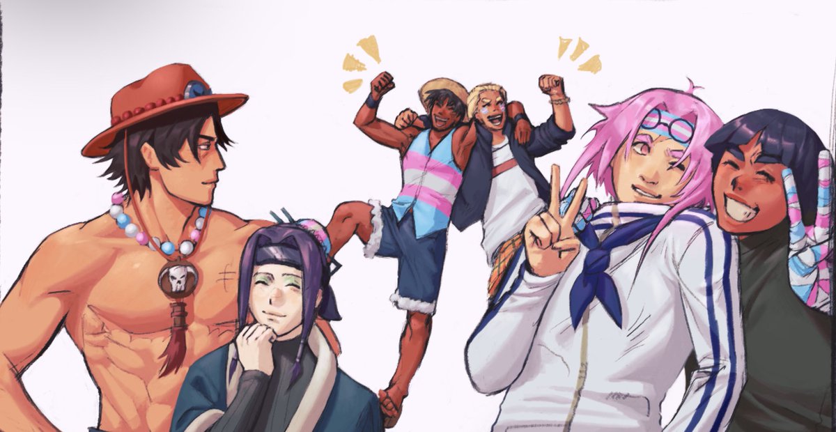 Very late but here are my faves for #TransDayOfVisability 🏳️‍⚧️!!!
#onepiece #naruto #bucchigiri