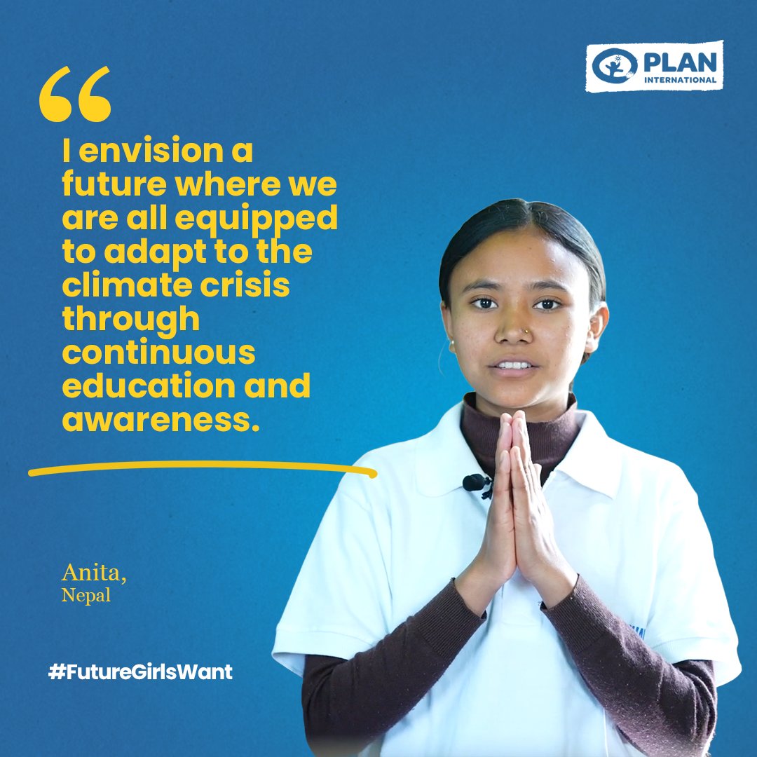 Meet Anita, 👋🏾 She envisions a future where we are all equipped to adapt to the climate crisis through continuous education and awareness.📚 #FutureGirlsWant #ClimateAction #EducationForAll