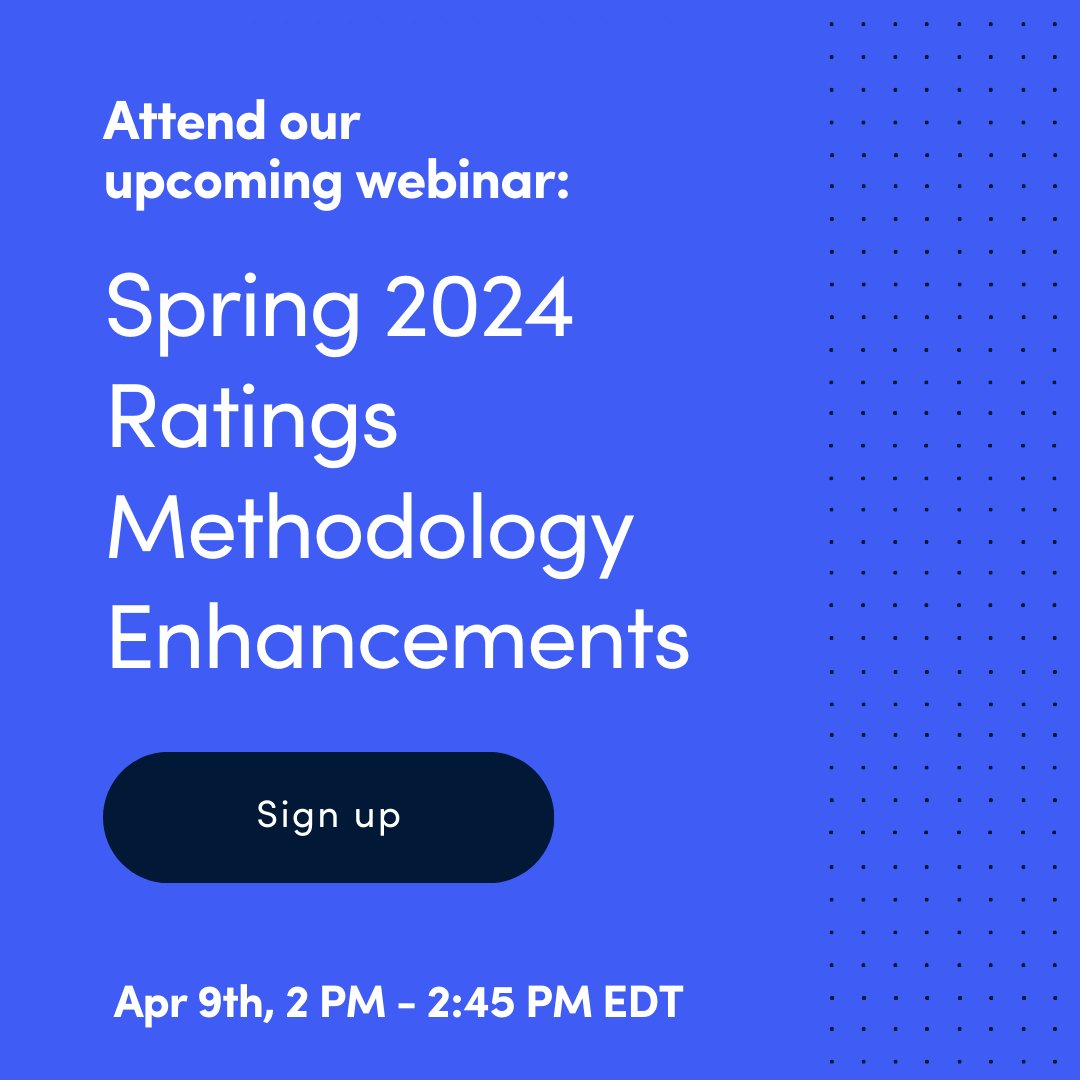 We're thrilled to announce our 2024 Ratings Methodology Enhancements launching this spring! Nonprofits are welcome to join an upcoming webinar on April 9th at 2pm, to learn about all the new enhancements taking place. Tap the link to register: bit.ly/3vlR6pg. #webinar