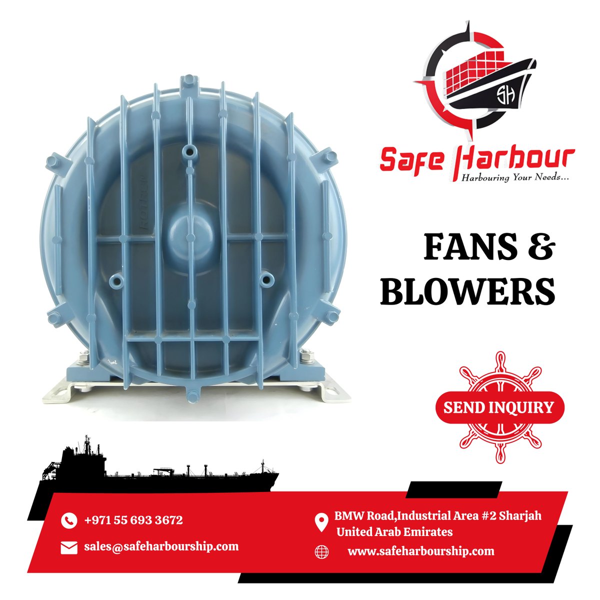 Stay cool and ventilated with Safe Harbour's premium fans and blowers. Trusted marine equipment for superior performance and reliability. Beat the heat and breeze through any challenge.  
Explore more at - safeharbourship.com  
.
.
#safeharbour #marineequipment #fan #harbour