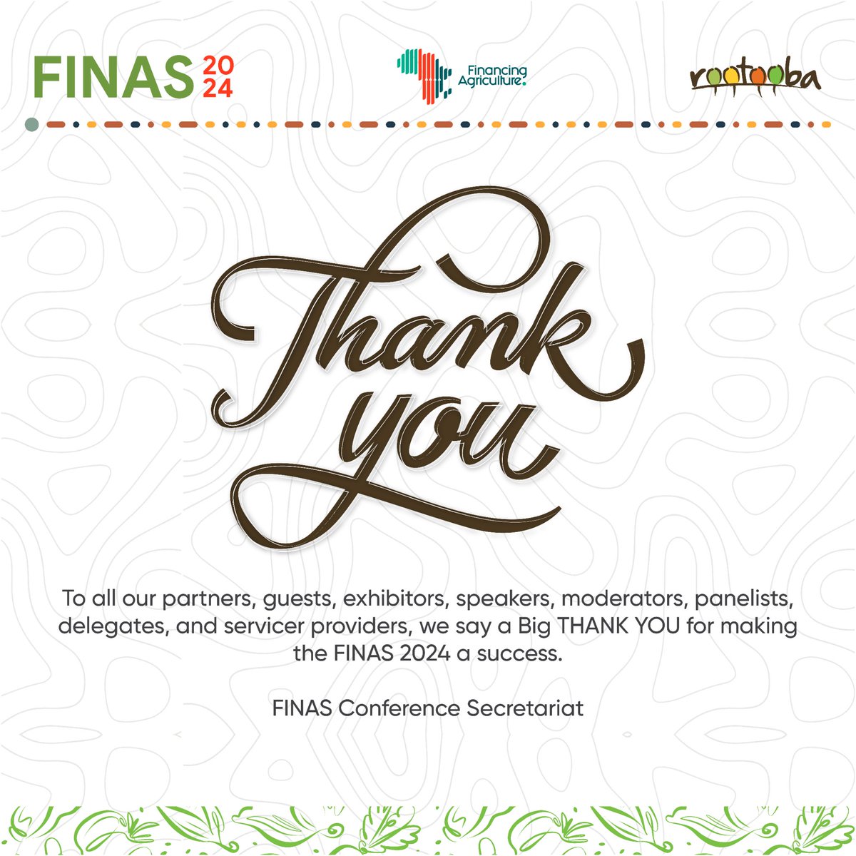 From the FINAS Conference Secretariat, we say a BIG THANK YOU to everyone that made the #FINAS2024 a success.