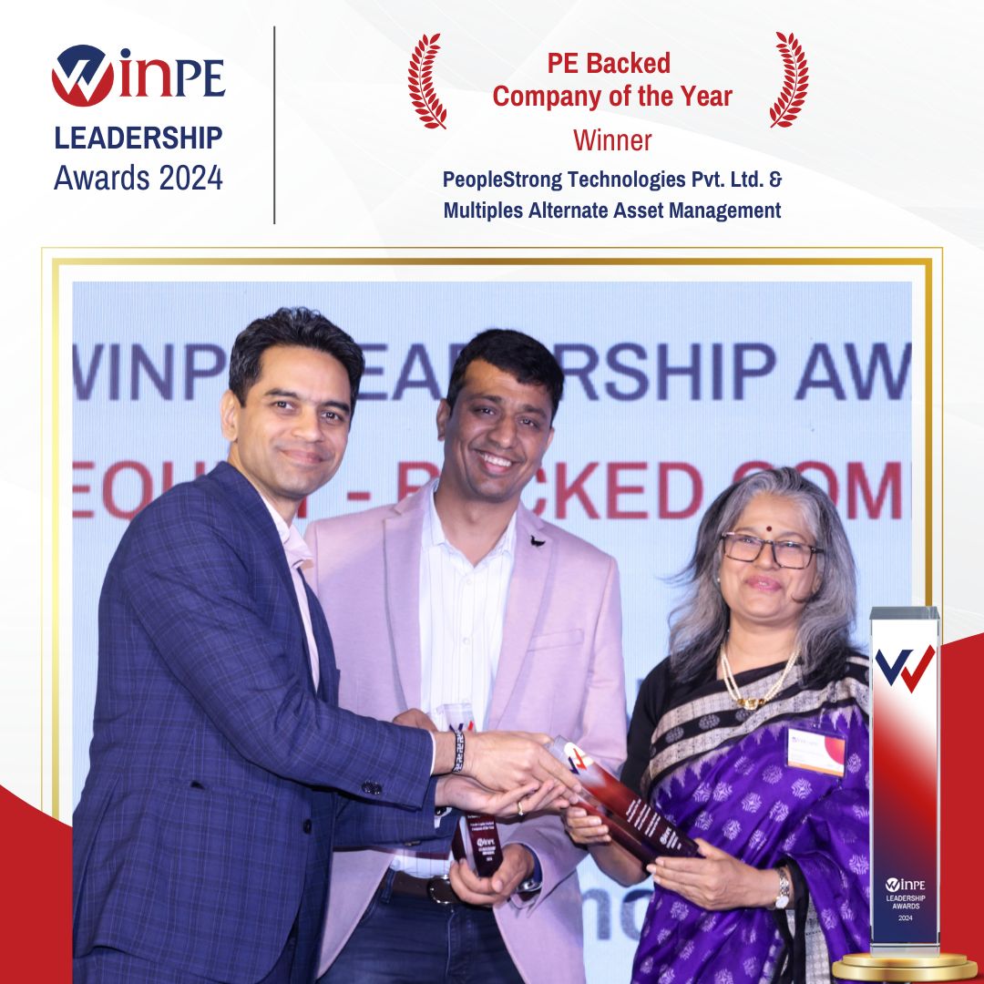 Congratulations, Team @peoplestrong for being recognized with the 'PE Backed Company of the Year' at the @winpeforum Leadership Awards 2024. We at @MultiplesPE are immensely proud of being a part of your ever-growing journey. @PankajBansalPB Sandeep Chaudhary