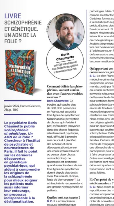 A LIRE | Le psychiatre @BorisChaumette est dans le numéro du mois de mars du Magazine @Inserm: 'comprendre les origines de la schizophrénie pour mieux soigner les patients...' 🚩Prématurité : l’urgence d’agir – Inserm, le magazine n°60 (calameo.com)