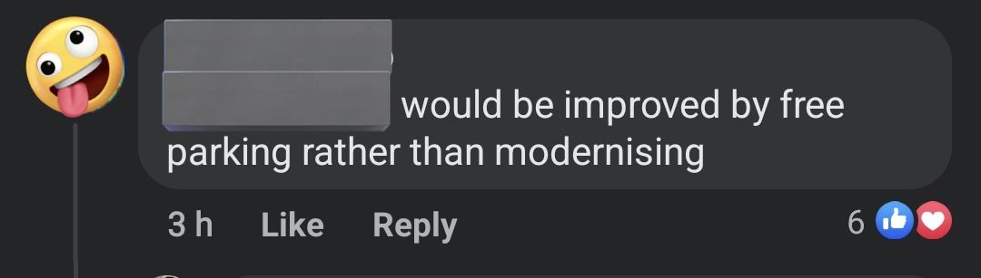 [Town centre] wOulD bE IMpRoVed By fReE pArKInG rAThEr tHaN mOdERnISinG