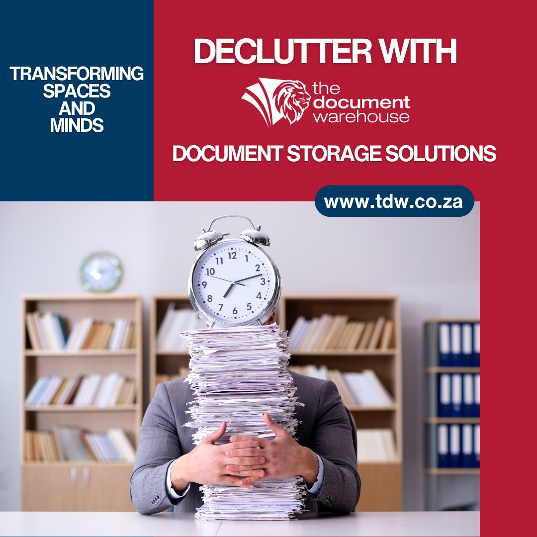🌟 Transforming Spaces and Minds: 
Declutter with Our Document Storage Solutions 🌟
Visit tdw.co.za and learn how our document storage solutions can transform your business today.
#TDW #documentstorage #EDMS #DigitalTransformation #TransformYourSpace