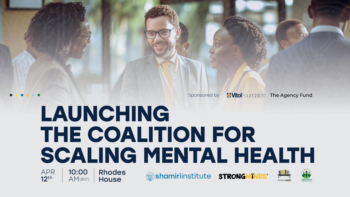 At The Agency Fund, we're keen on interventions that foster collaboration among implementers to scale impact. That's why we're especially excited that @ShamiriTeam, @MakeStrongMinds, @friendshipbench, and @UC4PEACE are launching the Coalition for Scaling Mental Health #Scaling