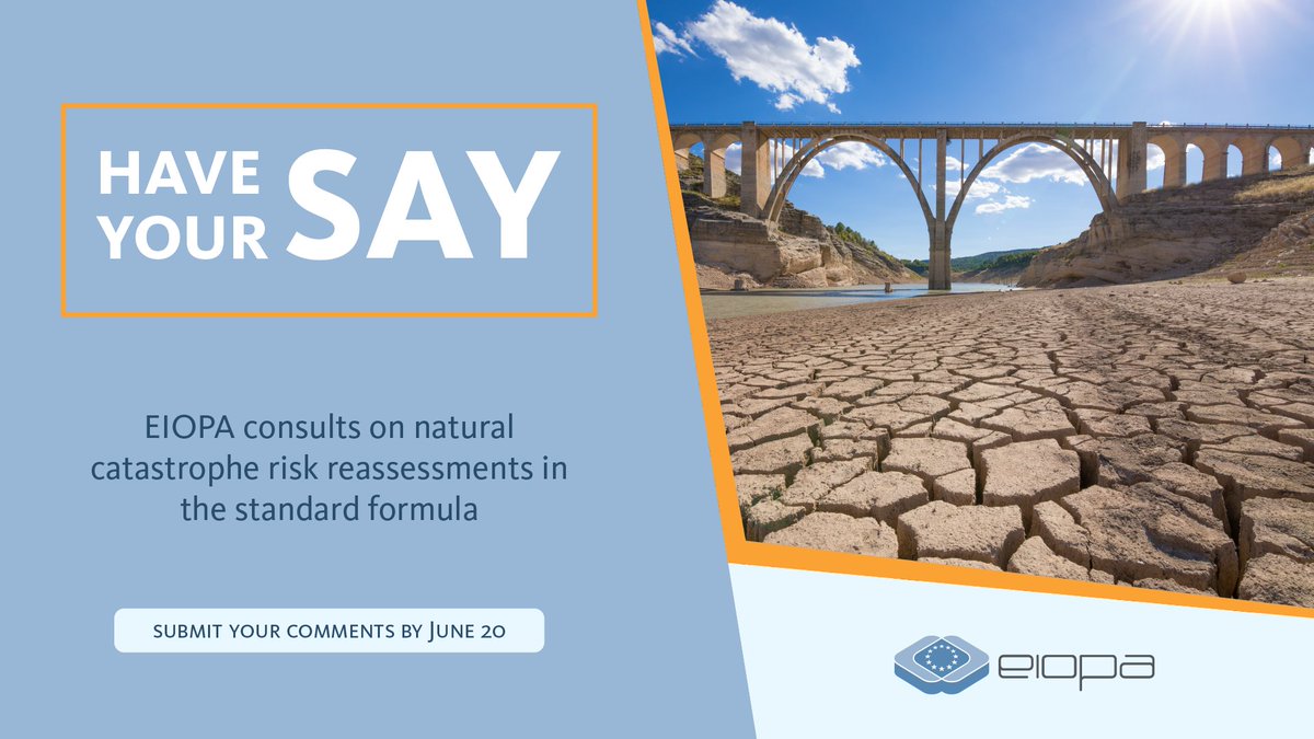 🌍 Join us in enhancing #naturalcatastrophe risk assessment in the standard formula! We're consulting to reassess risks like floods & hailstorms so that insurers' capital requirements better reflect the impact of #climatechange. Have your say! 📢 europa.eu/!tktPRq