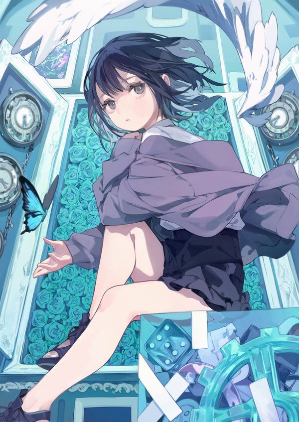 「青い蝶たち 」|ときわた@絵師100人展13 ✨初画集発売‼️ 👾のイラスト
