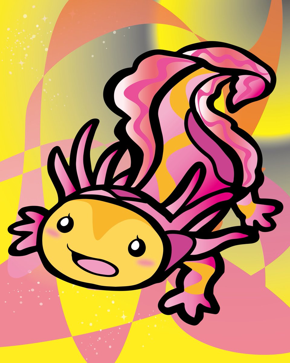 chappe7771's tweet photo. Ｐの友達シリーズ✨no.36
コズミックウーパールーパーちゃん✨✨✨

#cosmicfriends
#cosmicanimals
#cosmiczoo
#cosmicp
#originalcharacter
#axolotl
#art 
#オリジナルキャラクター
#ウーパールーパー
#動物園 https://t.co/KxVVm3YMLR