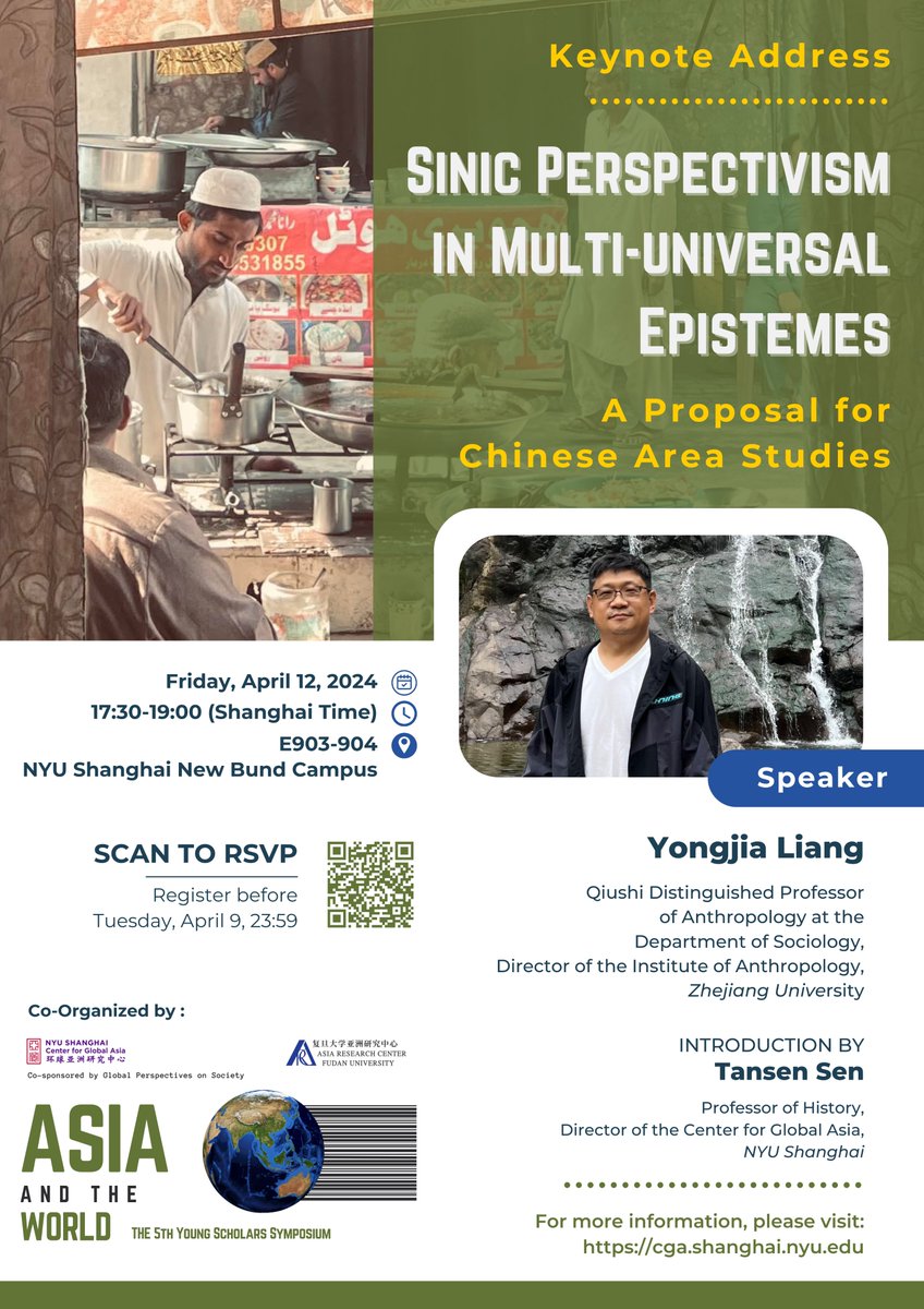 The 5th Young Scholar Symposium Keynote Address Sinic Perspectivism in Multi-universal Epistemes: A Proposal for Chinese Area Studies A hybrid event open to public RSVP: cga.shanghai.nyu.edu/sinic-perspect…