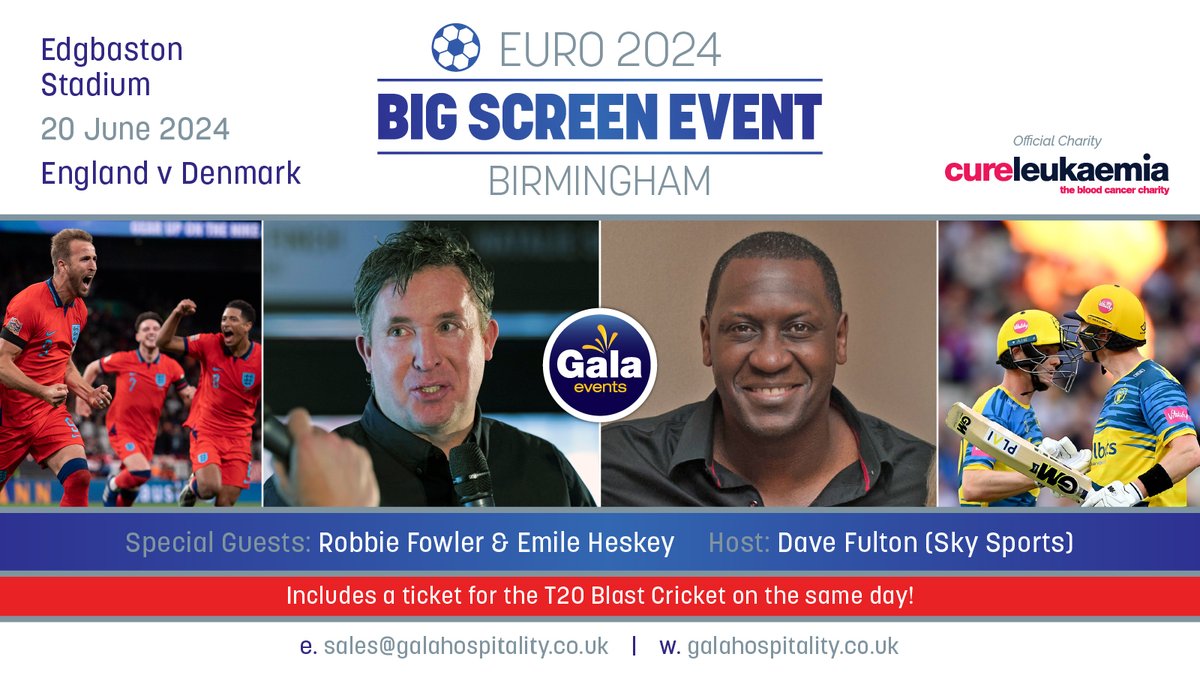 What a strike force 🔥 @EmileHeskeyUK will join @Robbie9Fowler for our 🏴󠁧󠁢󠁥󠁮󠁧󠁿🆚🇩🇰 big screen event at @Edgbaston this summer Book now 👉 bit.ly/BrumBigScreen