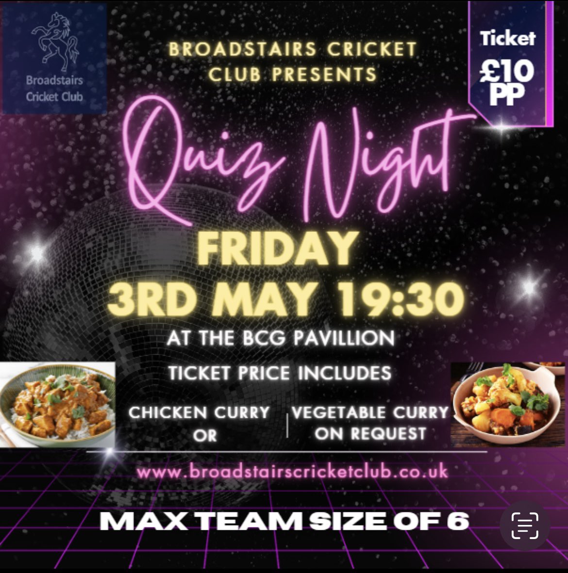 What’s not to like, quiz and curry night!