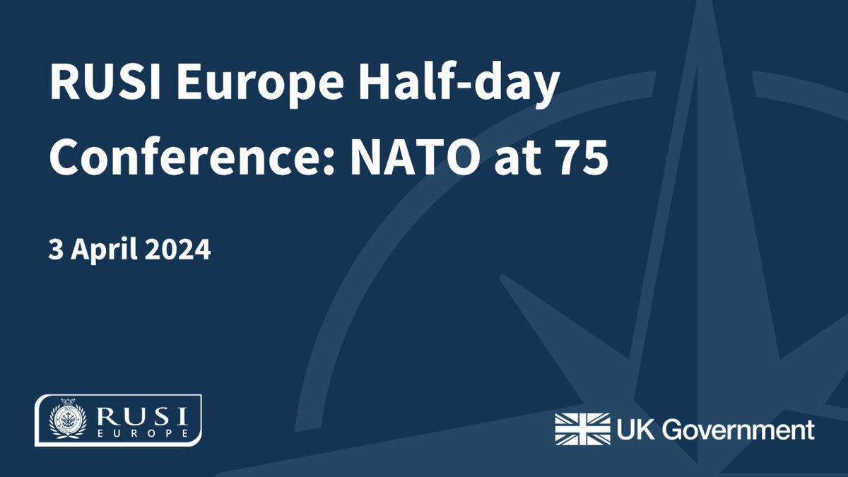 Today: 'The Future Role of the Alliance: #NATO at 75', starting at 15:30 CET The Rt Hon Lord Cameron (@David_Cameron), Secretary of State for Foreign, Commonwealth and Development Affairs will address the conference. Learn more and watch the livestream: my.rusi.org/events/future-…