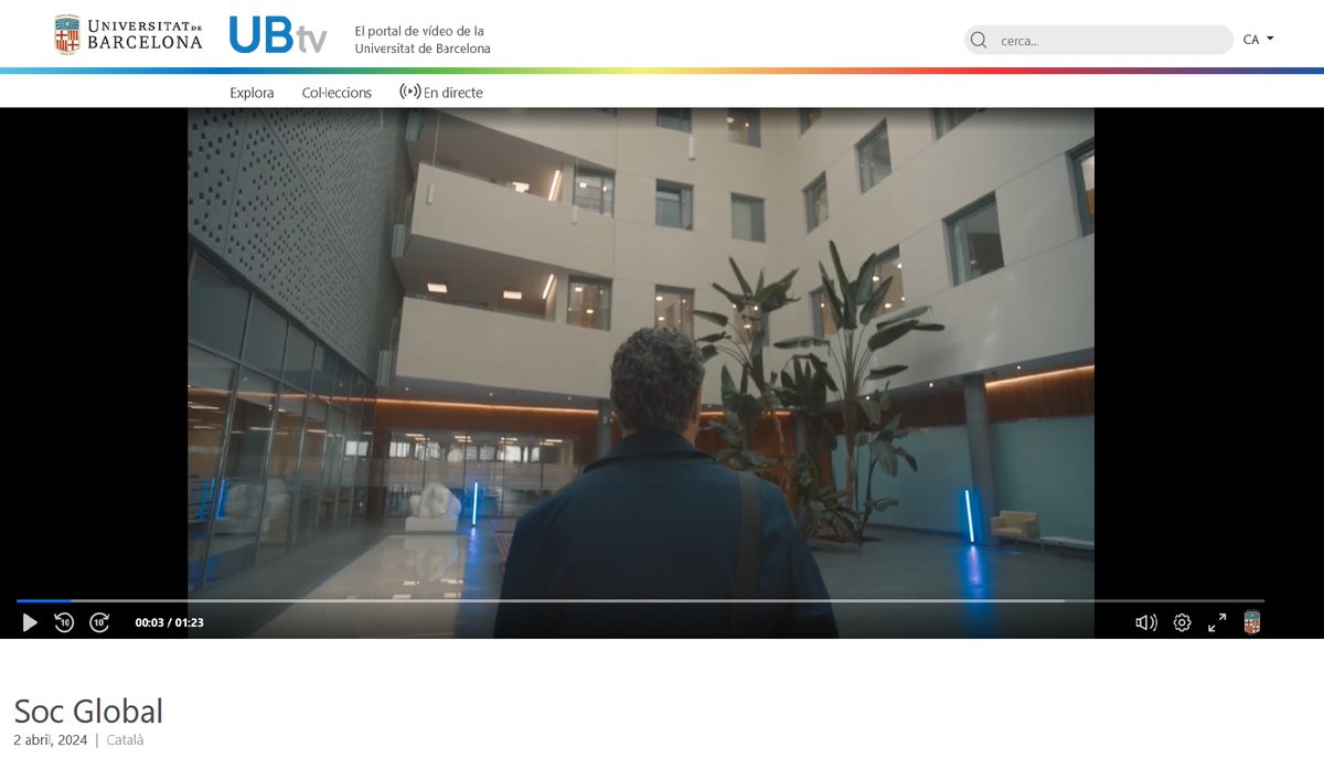 #UB_tv | 🎥 Nou vídeo "Soc Global" de la <a href="/UniBarcelona/">Universitat de Barcelona</a>!  
Soc Pionera, Soc Líder, Soc Universal. Soc La Universitat. 🔝🔝🔝

👉 ub.edu/ubtv/video/soc…