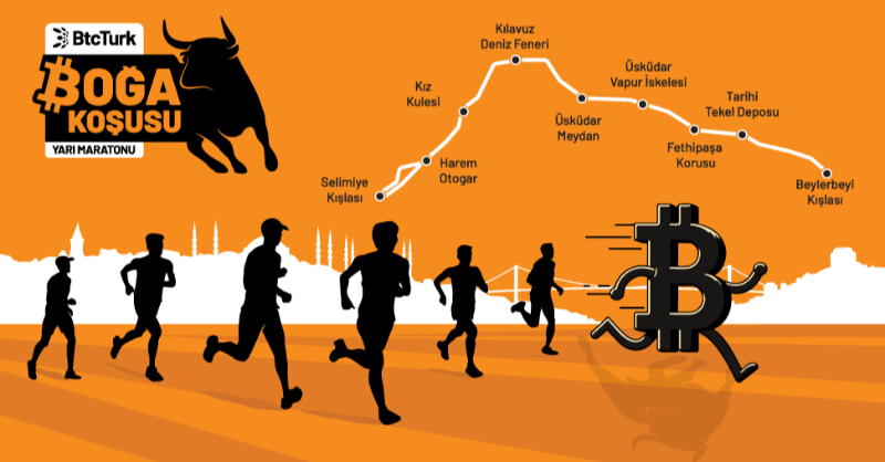 uzmancoin's tweet photo. .@btcturk, halving'i boğa koşusuyla karşılayacak: 21 Nisan'da İstanbul'da düzenlenecek yarı maratonda 2.1 BTC ödül dağıtılacak