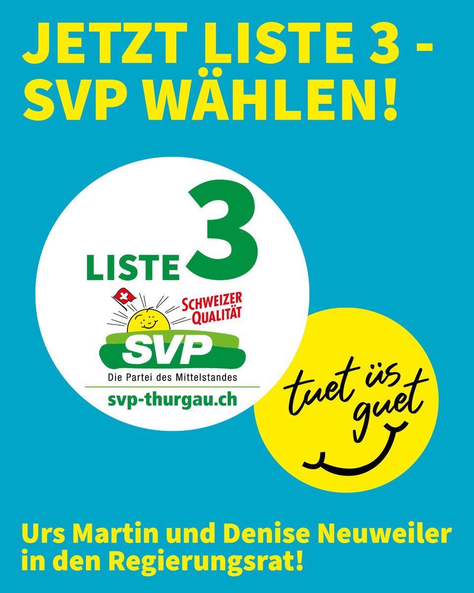 Jetzt Liste 3 - SVP wählen! 🗳️🇨🇭