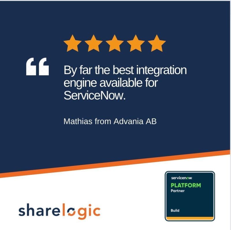 ShareLogicApps's tweet image. Feeling the 🧡 today 

Big thanks to our incredible customers for showering us with love through their 5* reviews on the ServiceNow app store! ⭐️⭐️⭐️⭐️⭐️

If you are feeling anything but love for your ServiceNow integrations, get in touch to find out how we can change that.
