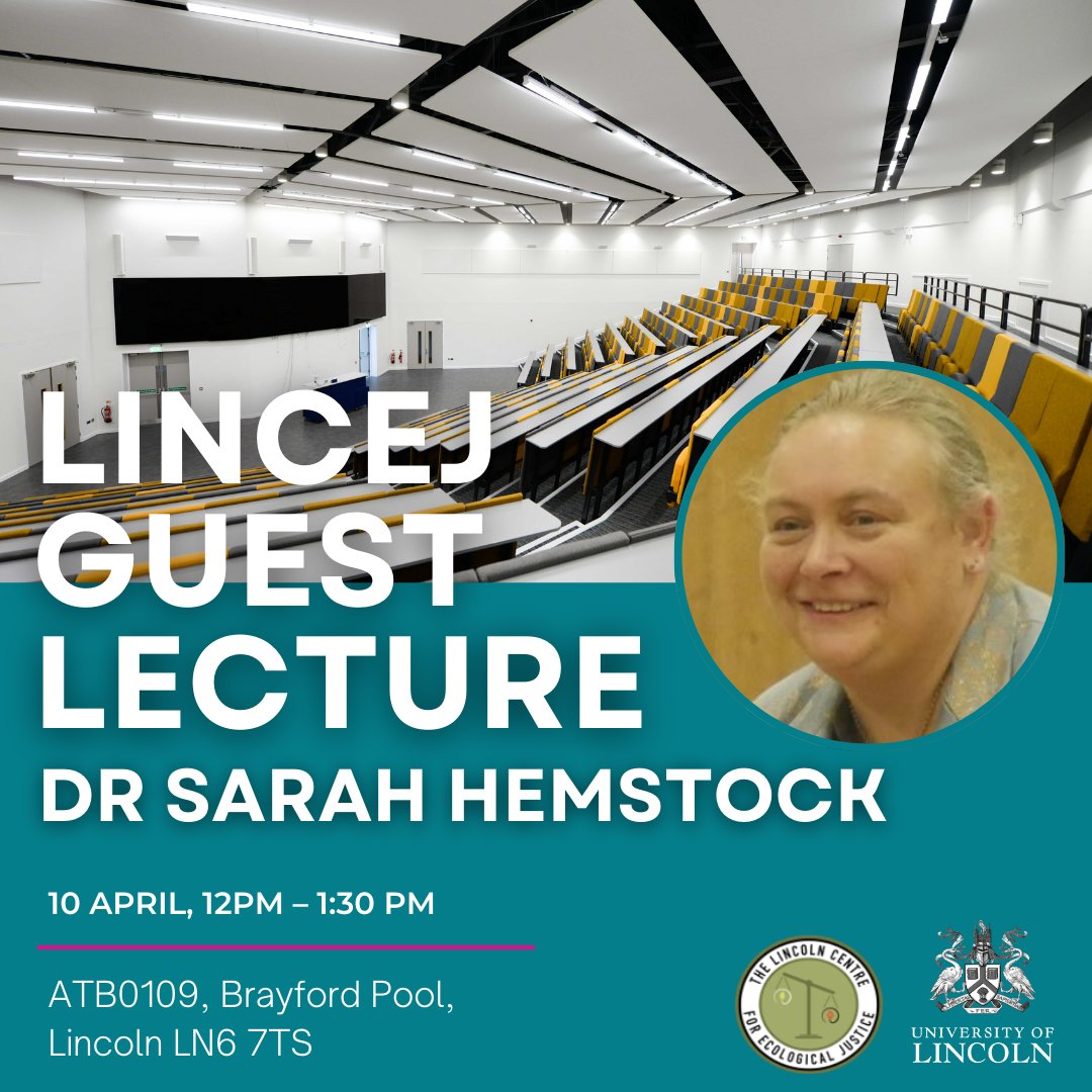 Join us on Wednesday 10 April, as we welcome Dr Sarah Hemstock, Visiting Senior Fellow, LinCEJ for a guest lecture 🎤 For more information, visit - lincoln.ac.uk/studentlife/wh…