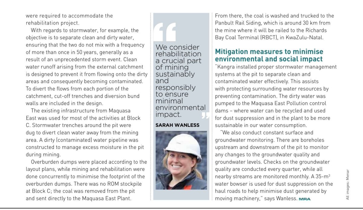 #kangra recently completed the first phase of rehabilitating the Block C pit at the Maquasa East operation. #menar’s head of environmental licensing Sarah Wanless highlights that rehabilitation is in line with the mine's commitment to responsible and sustainable mining. An…