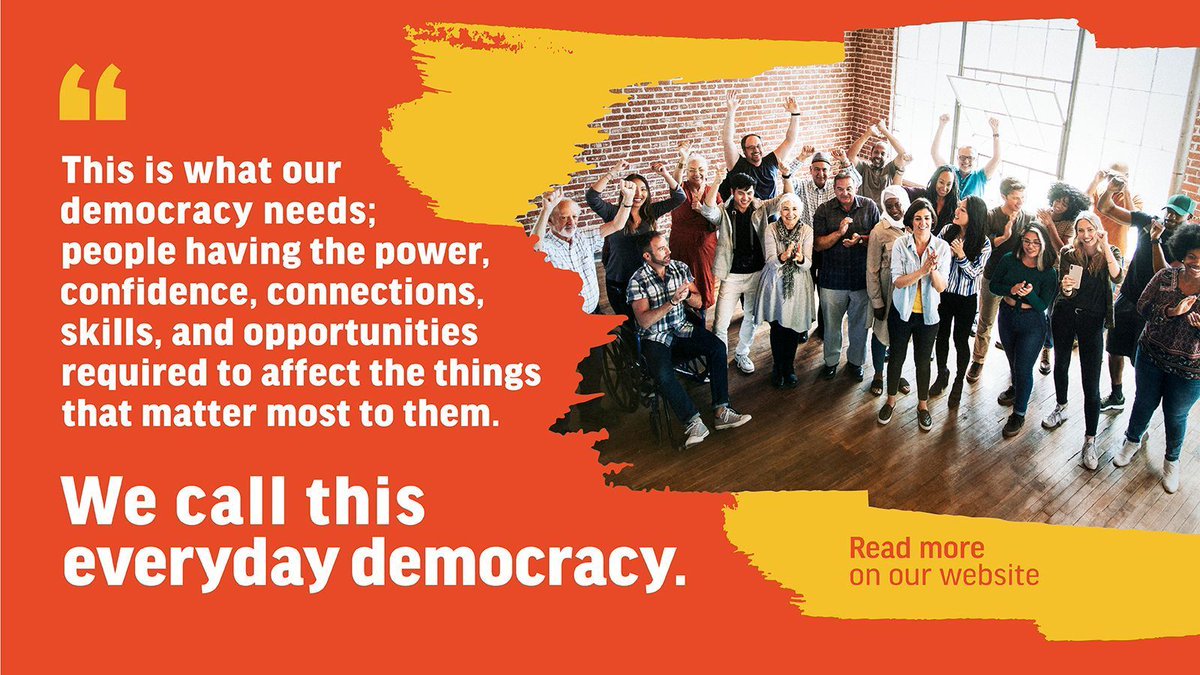 📢 Announcing 'The School for Everyday Democracy'! Today we're excited to announce a new major programme which aims to build the power of people from all walks of life to create a better, fairer democracy in the UK. 🧵👇