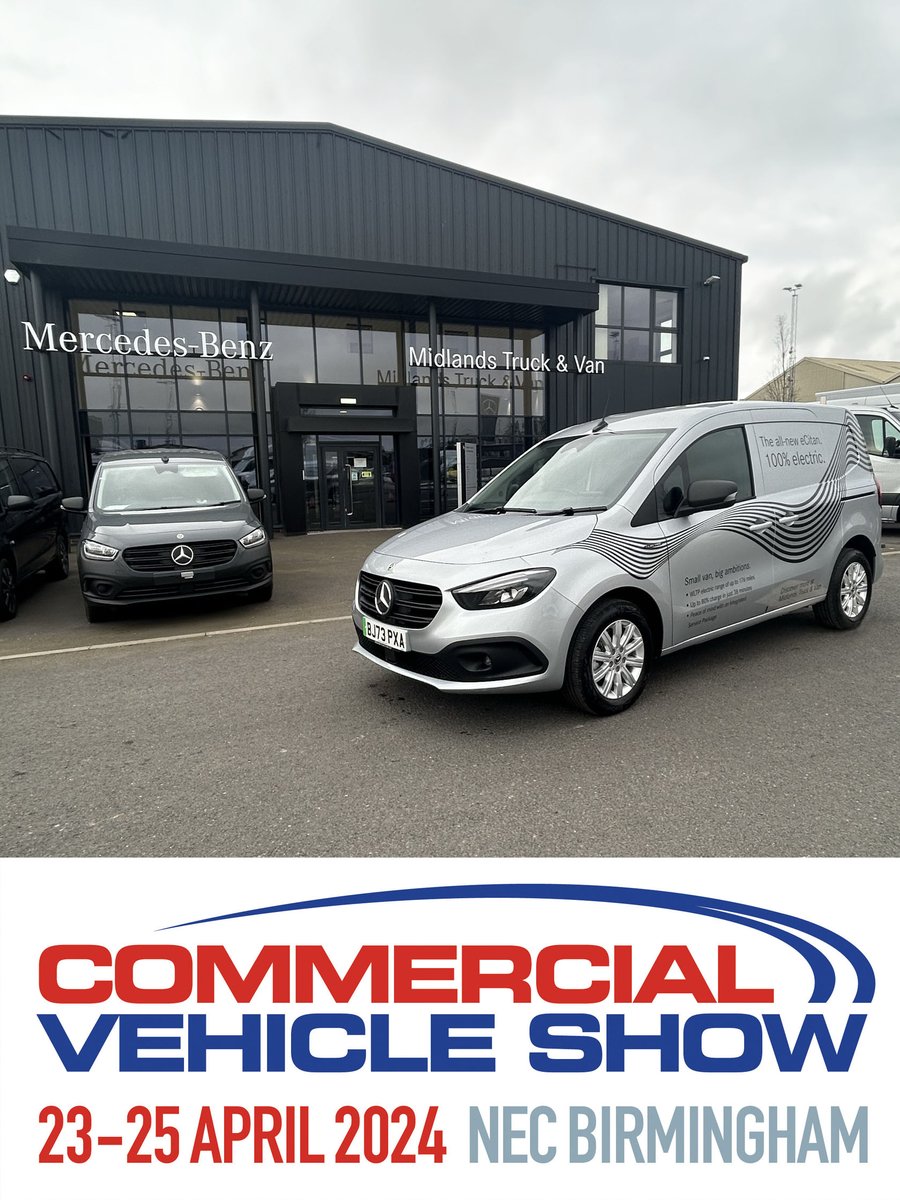 Just under 3 weeks now until the Commercial Vehicle Show!! 📅🎉 Stop by our Electric Van Stand at 5B73 to check out the brand-new Mercedes-Benz eCitan, the small van for big ambitions. Click the link to find out more >>> ow.ly/NEtF50QYGOi @ballyveseyLtd