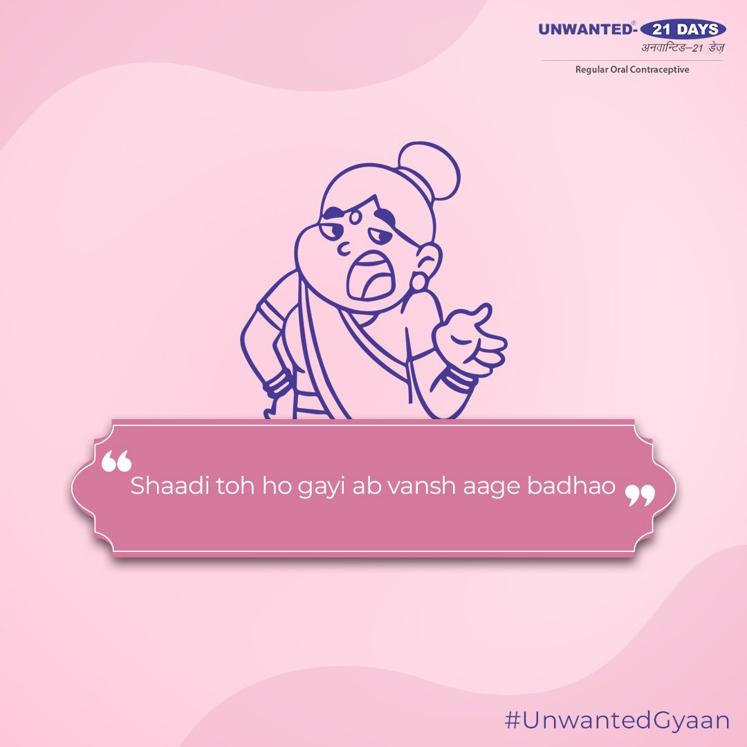 Ignore the unwanted gyaan and plan your family according to your wishes ,because it’s your choice!
.
.
.
.
#familyplanning #contraceptivetablets #BeConfident #mythsfacts #PregnancyByChoice #parenting #Choice #equality #unwanted21days #Facts #UnwantedGyaan #IgnoreUnwantedGyaan
