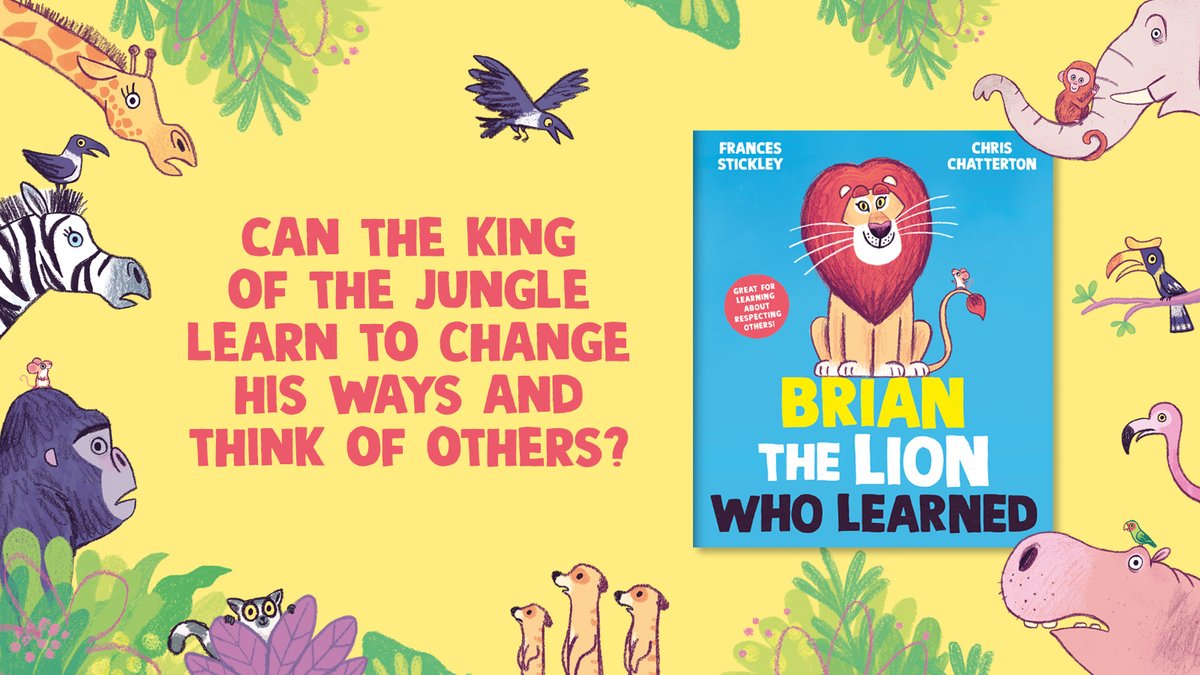 A funny and endearing picture book about learning boundaries and respecting others, BRIAN THE LION WHO LEARNED by Frances Stickley and @ChrisChatterton hits bookshelves on 11th April, pre-order now: bit.ly/4aEjP7P