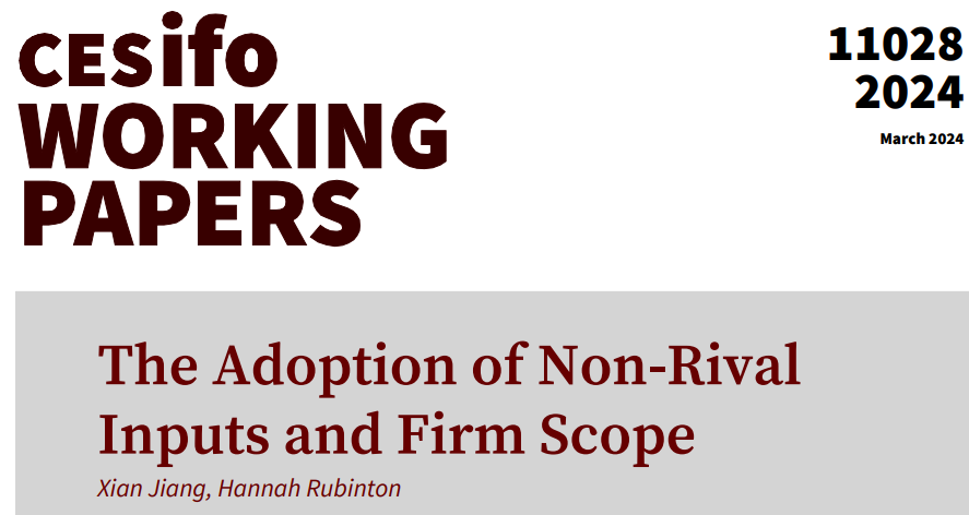 The Adoption of Non-Rival Inputs and Firm Scope | Xiang Jiang @hannahrubinton #EconTwitter cesifo.org/en/publication…