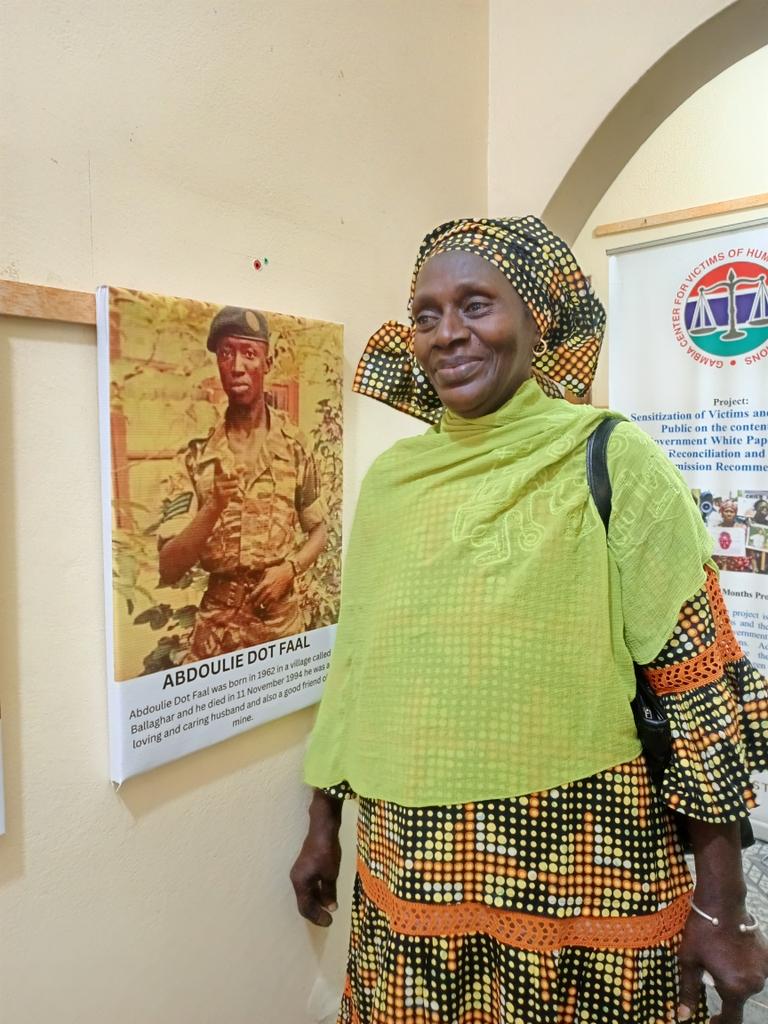 Abdoulie Dot Faal, husband to Awa Njie was one of the soldiers executed on November 11, 1994. She has fun memories of him as a loving, caring and a very present husband. Did you know that 'Dot' came about as a result of his small build as a person? She smiles as she tells me