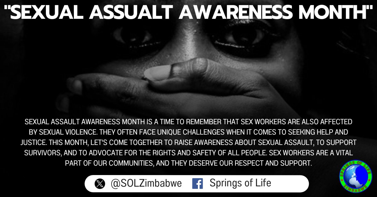 This month, let's come together to raise awareness about sexual assault, to support survivors, and to advocate for the rights and safety of all people. @GlobalSexWork @AfricaSexWork @_ARASAcomms @AWAdvocacy @RedUmbrellaSwe @pattyvelly @swunion_uk @SWAIIreland @EMinorities