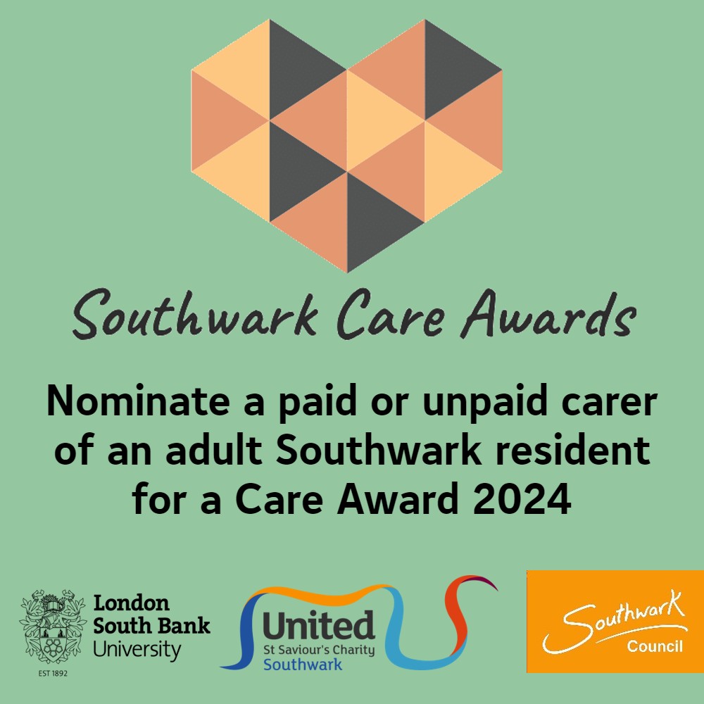 The Southwark Care Awards highlight the contribution of both paid and unpaid carers in our local communities. Know someone who deserves to be recognised? Nominate them today orlo.uk/asSTq