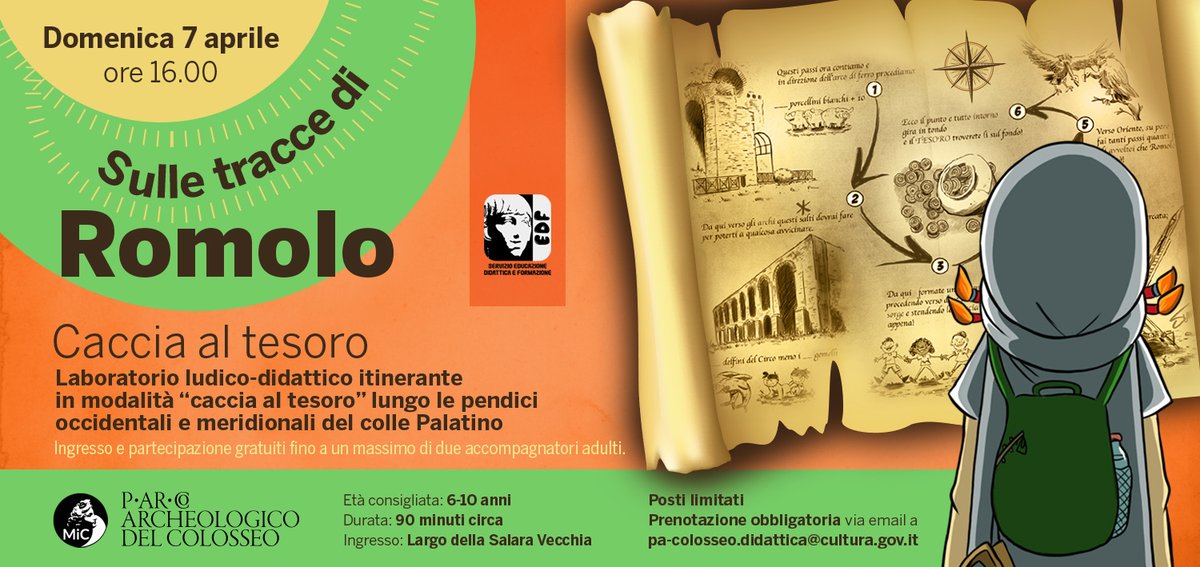 #SulletraccediRomolo🐺 #domenicalmuseo 🗓️Domenica #7aprile 2024, ore 16.00 📌Accesso gratuito per bambini e 2 accompagnatori fino a esaurimento posti Prenotazione obbligatoria a pa-colosseo.didattica@cultura.gov.it 🎟️