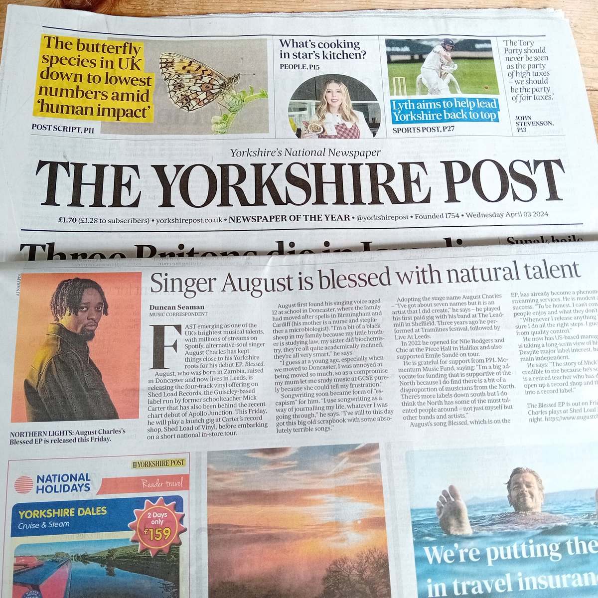 Had a chat with @Augustcharles_ about his debut EP for today's @yorkshirepost. If you can, please #buyapaper